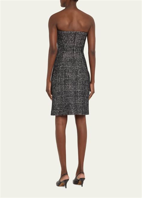 Michael Kors Collection Strapless Houndstooth Sheath Dress